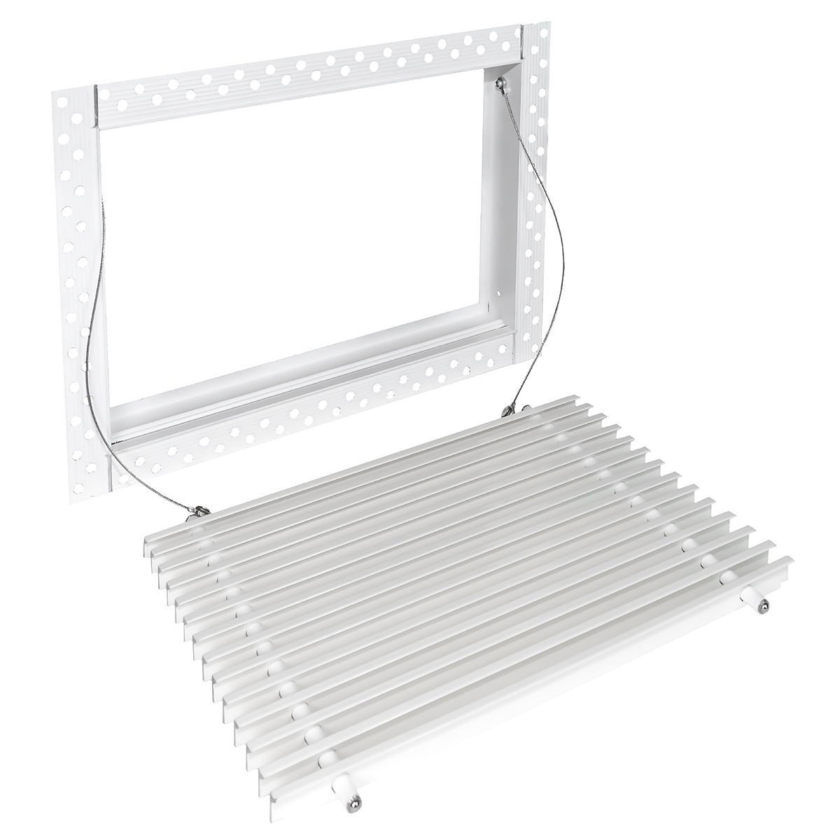 Дизайнерская съемная решетка для скрытого монтажа Brofer FUTURE-15 400x200 белая